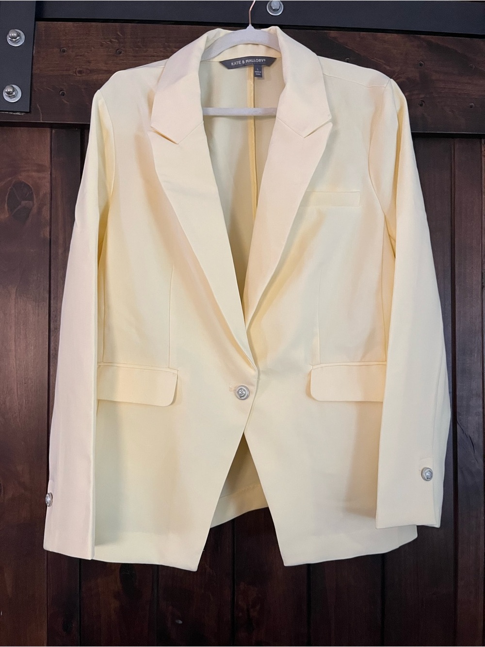 Kate & Mallory butter Yellow Single-Button Blazer